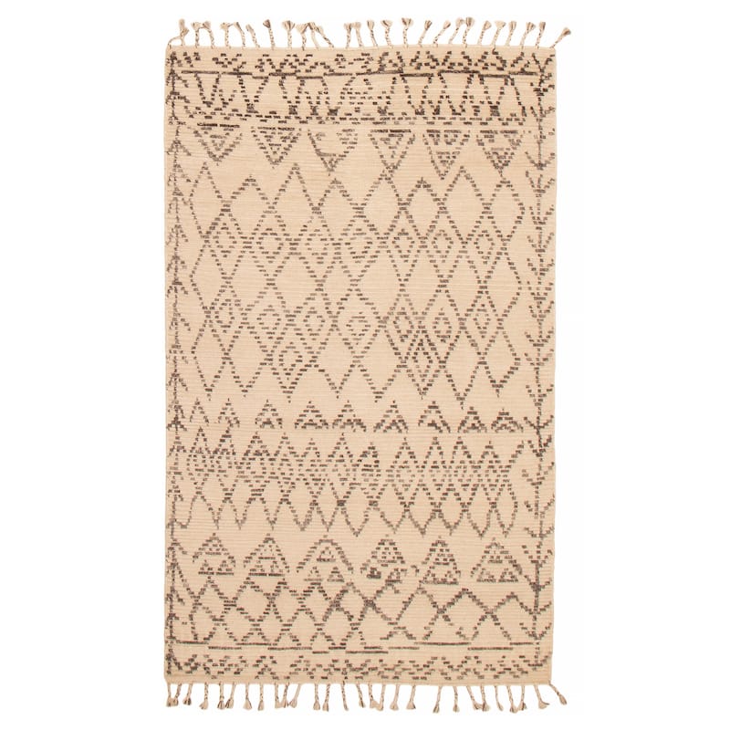 ECARPETGALLERY Hand-knotted Tangier Cream Wool Rug - 4'11 x 8'0 - Cream - 4'11 x 8'0