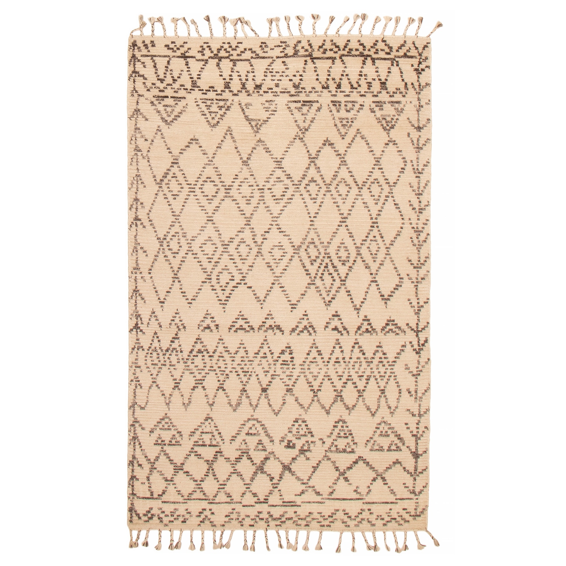 ECARPETGALLERY Hand-knotted Tangier Cream Wool Rug - 4'11 x 8'0