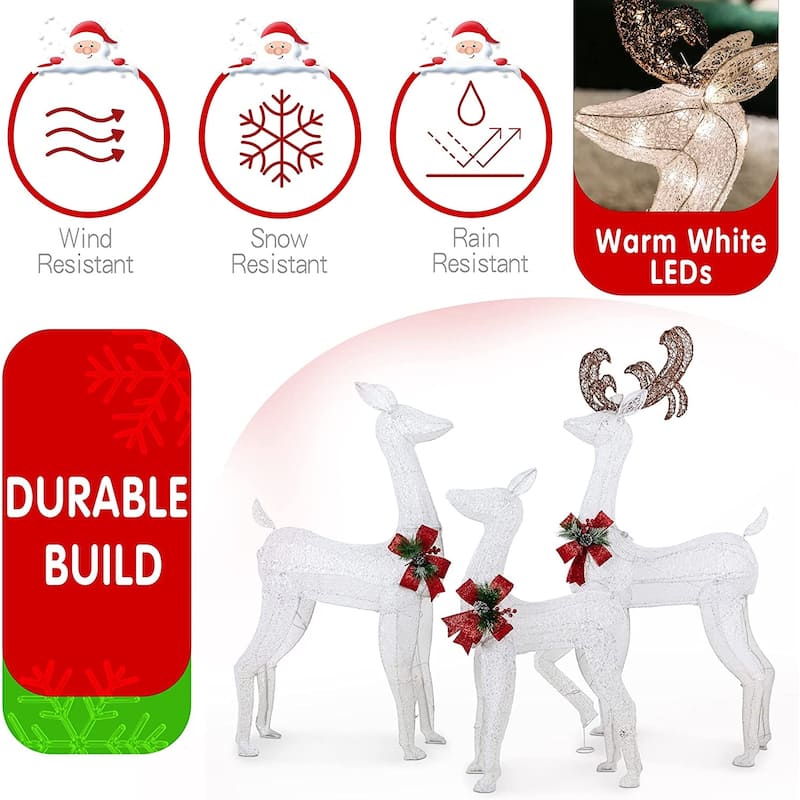 Futzca Christmas Light Holiday Reindeer & Sleigh