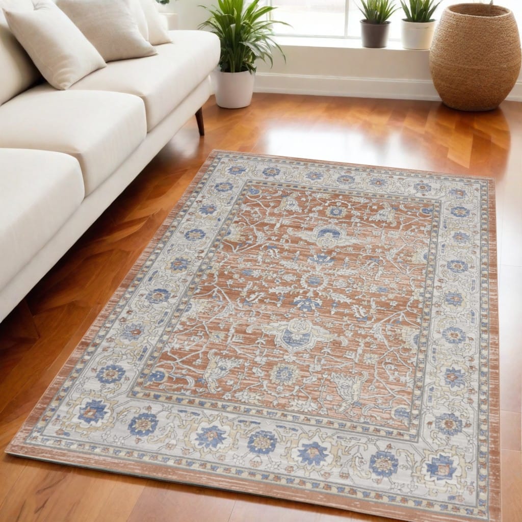 Newox Power Loomed Durable Area Rug By HomeRoots - 87' X '63' X '0.5
