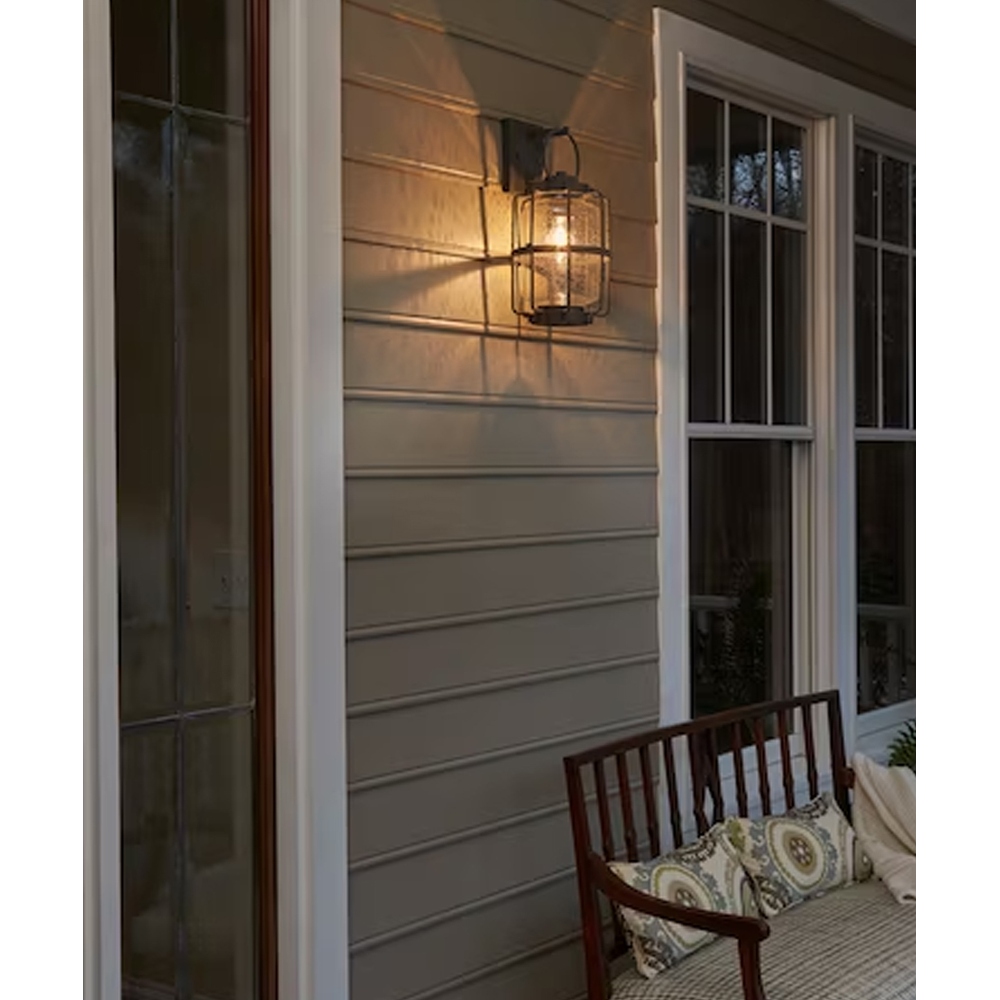 Montview 14 H 1 Light Outdoor Wall Light Lantern by Kichler Weathered Zinc Finish 14 in