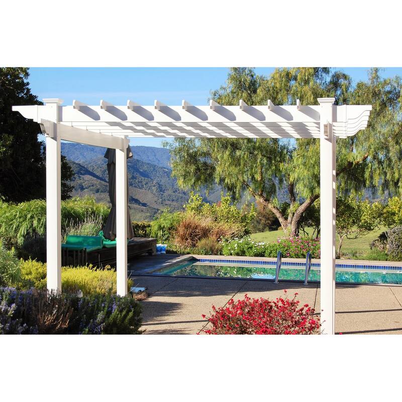DuraTrel Queensbrook White Vinyl Pergola