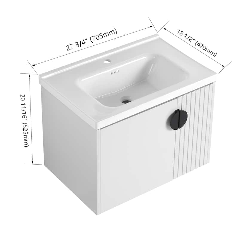 Topcraft Wall Mounted Bathroom Vanity with Sink