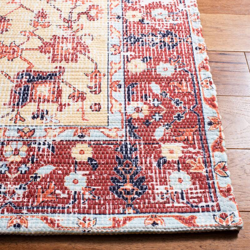 SAFAVIEH Saffron Margaretta Contemporary Oriental Cotton Rug-