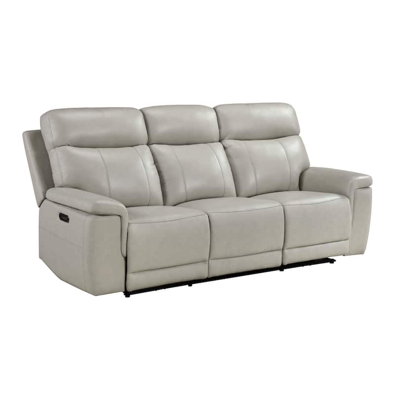 Vireo 87" Leather Power Double Reclining Sofa with Power Headrest - Light Gray