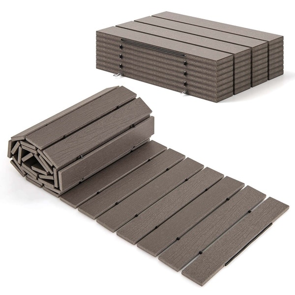 slide 2 of 11, Costway 8 FT Outdoor Pathway with HDPE Frame Non-slip Surface Metal - See Details Grey - See Details