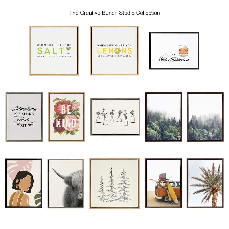 Kate and Laurel Sylvie Mid Century Modern Retro Tree Framed Canvas by The Creative Bunch Studio