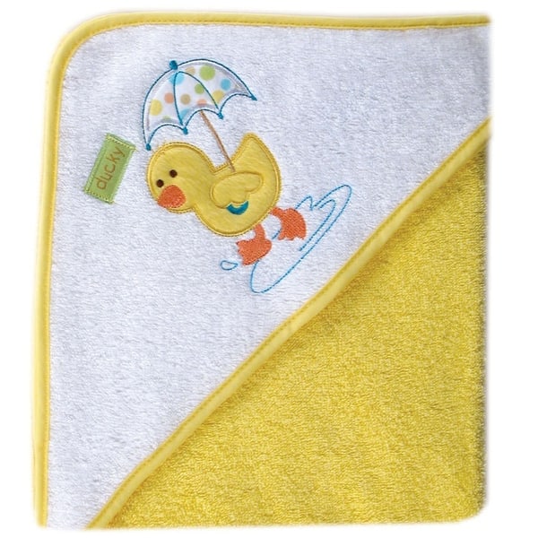 slide 1 of 1, Luvable Friends Baby Unisex Cotton Hooded Towel, Yellow, One Size - Yellow - One Size One Size - Yellow