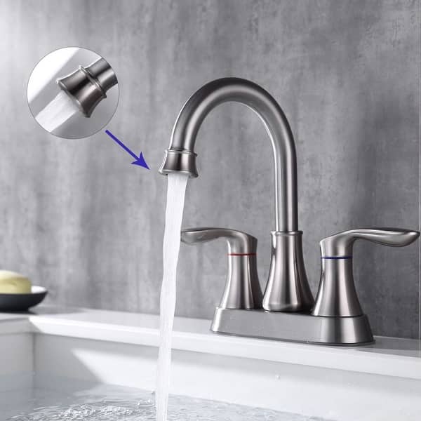2Handle 4Inch Bathroom Faucets with Popup Drain and Supply Hoses