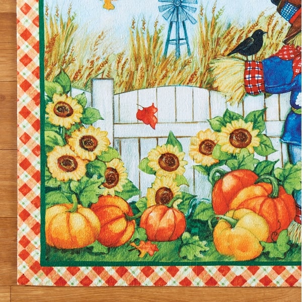 Scarecrow Pumpkin Harvest Printed Doormat - 1'6