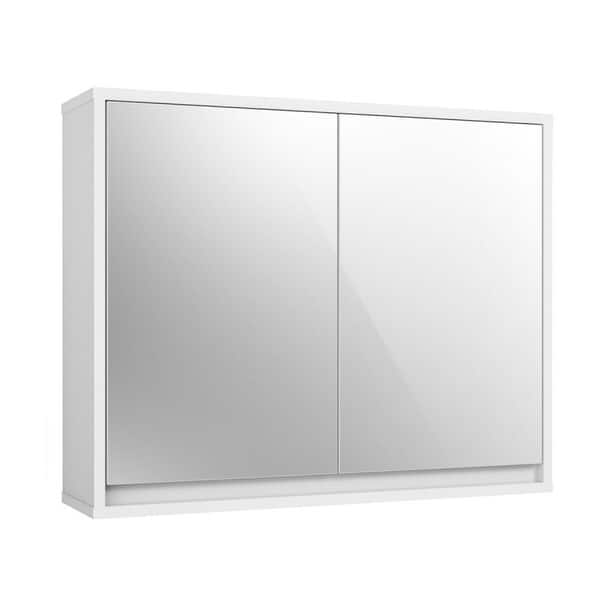 Wall Mounted Bathroom Cabinet Double Mirror Door Shelf - 22