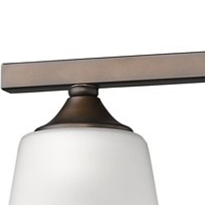 Transitional 3-Light Bronze Vanity Wall Light with Frosted Glass Shades and Hardwired Dimmable for Bathroom