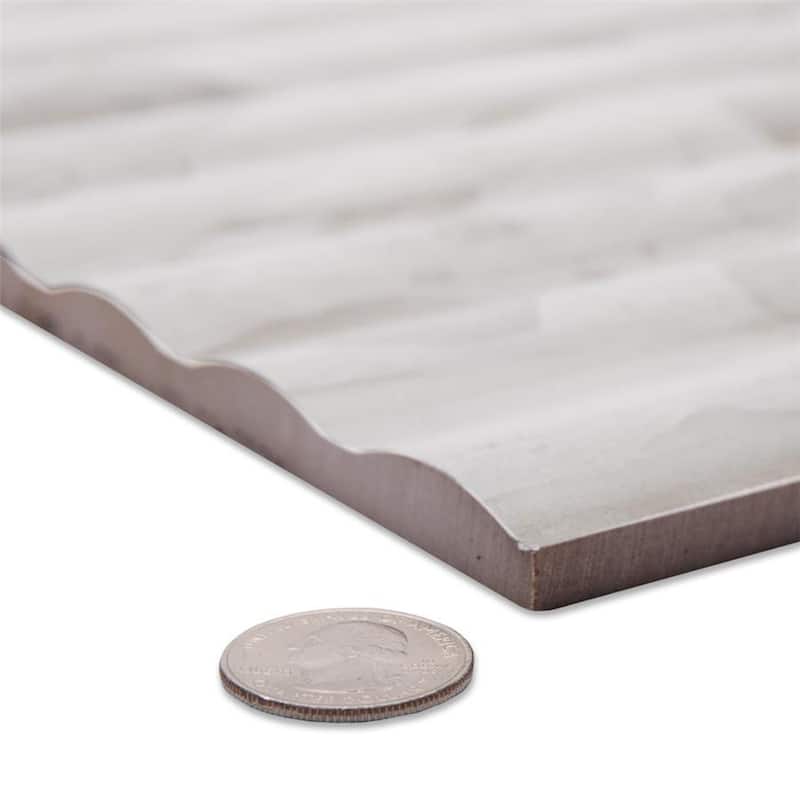 Merola Tile Marbilia Fluted Terrazo White 15-3/4" x 47-1/4" Porcelain Wall Tile
