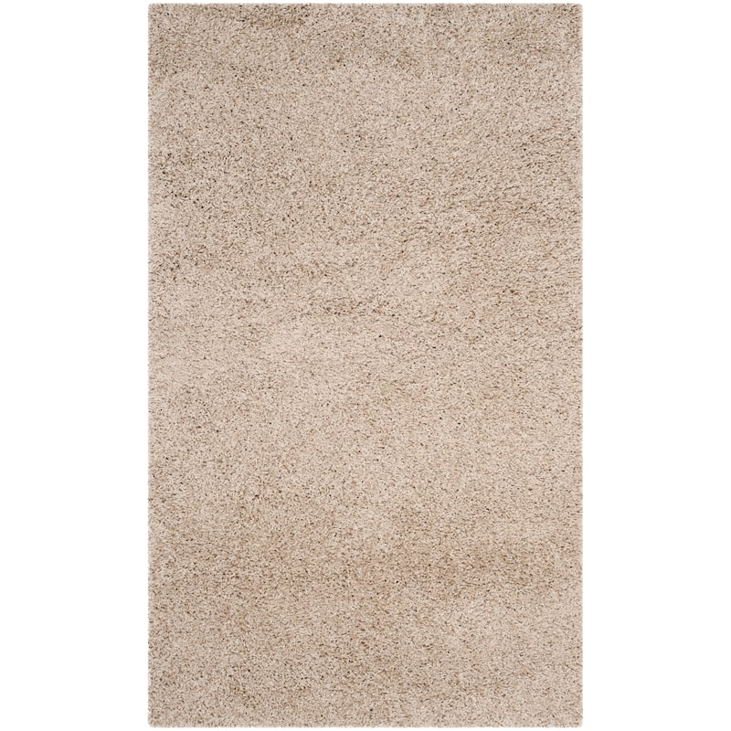 SAFAVIEH Laguna Shag Verdiana Solid Color 2-inch Thick Rug. - 3' x 5' - Sand - Rectangle