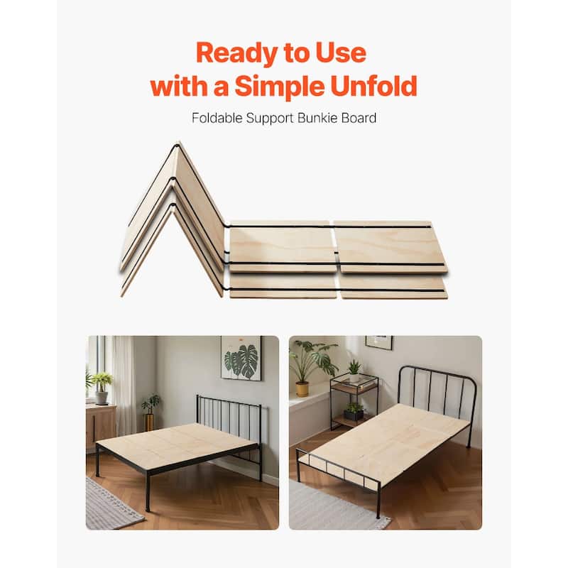 Natural Wood Pine Plywood Foldable Bunkie Board with Ventilated Webbing Straps