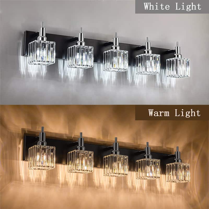 2/3/4-Light Modern Bathroom Crystal Vanity Light Wall Sconces