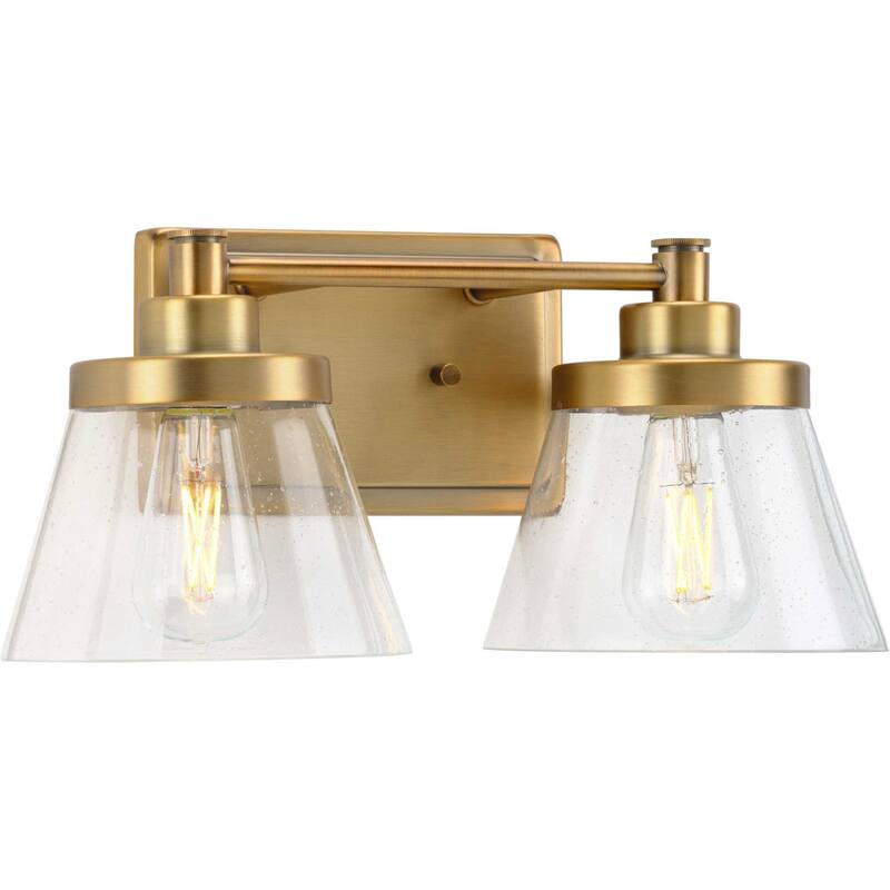 Progress Lighting P300349 Hinton 2 Light 16" Wide Bathroom Vanity - Vintage Brass