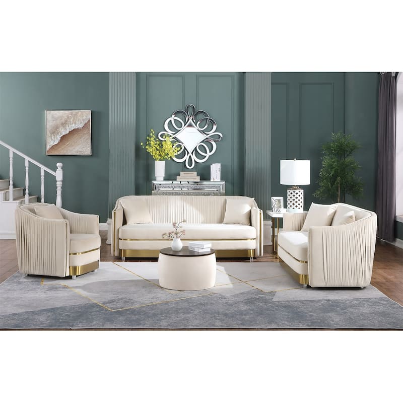 Round Ottoman Set with Storage, 2 in 1 combination