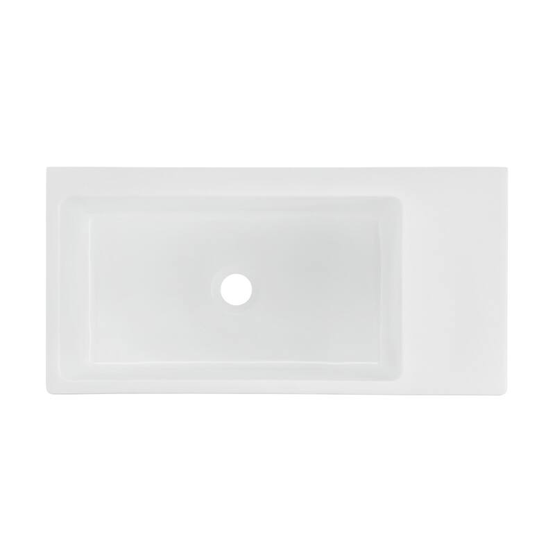 Delice Rectangle 24" Wall-Mount Bathroom Sink in Matte White