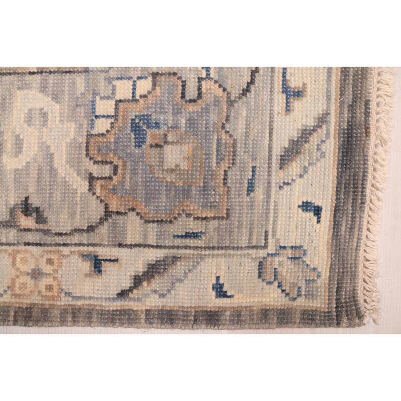 ECARPETGALLERY Hand-knotted Modern Oushak Dark Grey Wool Rug - 9'0 x 12'3