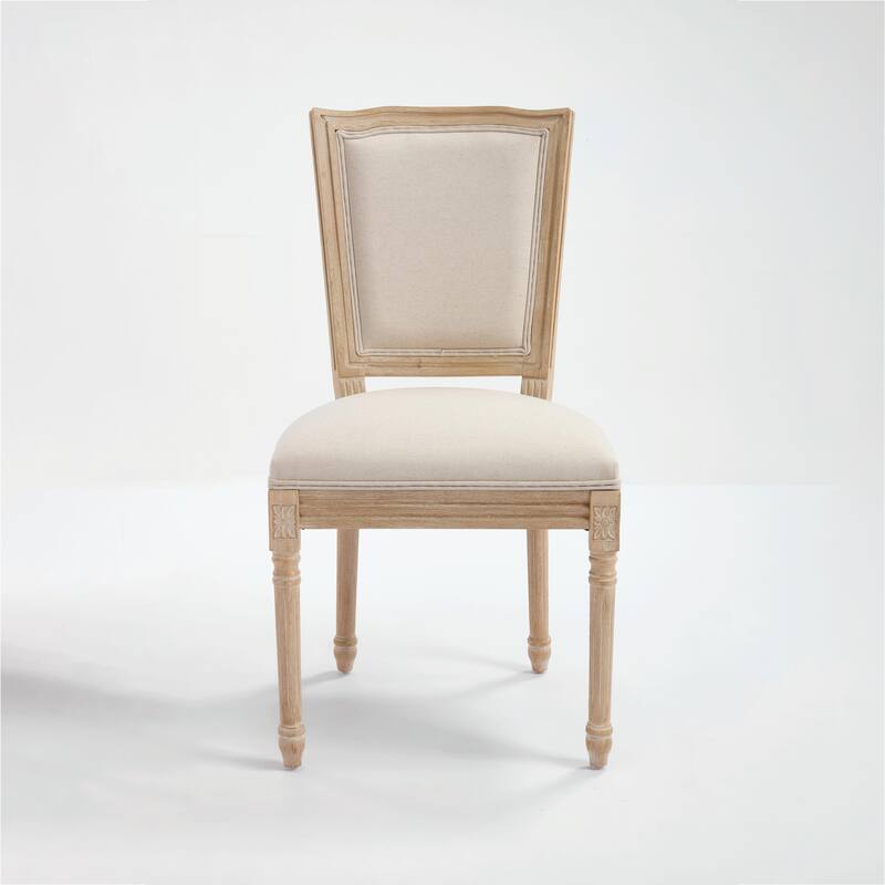 Set of 2 French Country Dining Chairs, Upholstered with T-Shaped Back