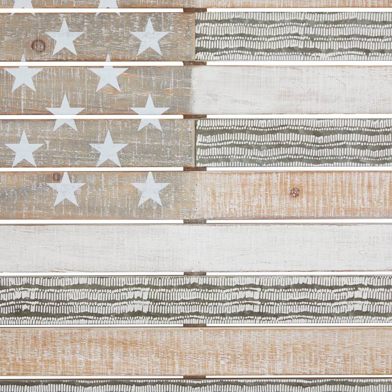 White Wood Handmade American Flag Home Wall Decor