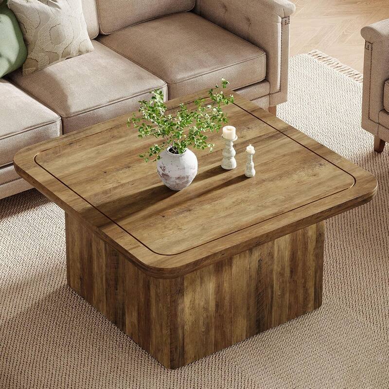 31.5 Inches Square Coffee Table, Center Cocktail Table for Living Room
