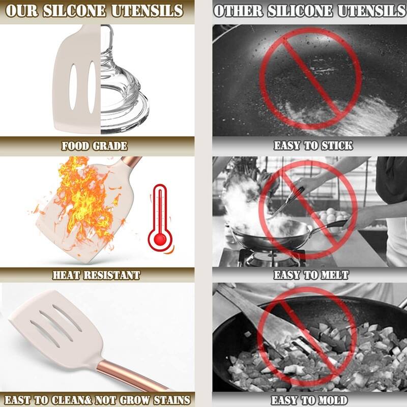 Silicone Kitchen Cooking Utensils Set-Umite Chef 43 pcs Heat Resistant Kitchen Utensils