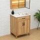 preview thumbnail 2 of 37, Natural Oak Bathroom Vanity with Ceramic Sink Solid Wood MDF Storage Cabinet for Bathroom 24/30/48/60 inches