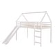 preview thumbnail 4 of 13, Stylish and Playful Design Wood Loft Bed with Slide, Ladder and Roof, Twin size, White