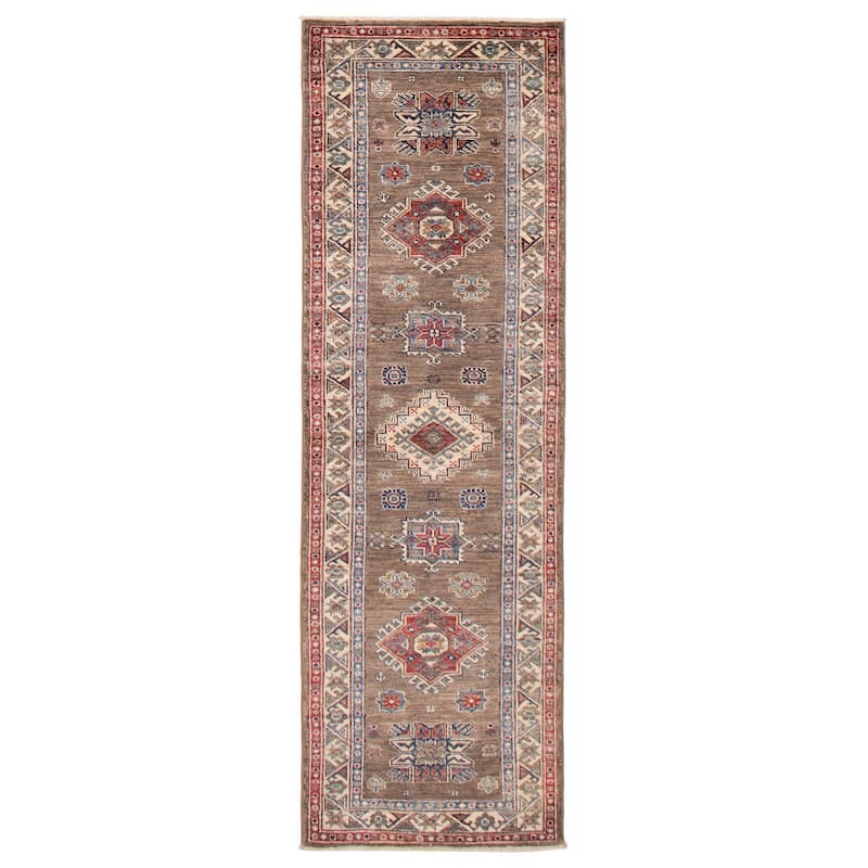 ECARPETGALLERY Hand-knotted Aryana Taupe Wool Rug - 2'6 x 7'10 - Taupe - 2'6 x 7'10