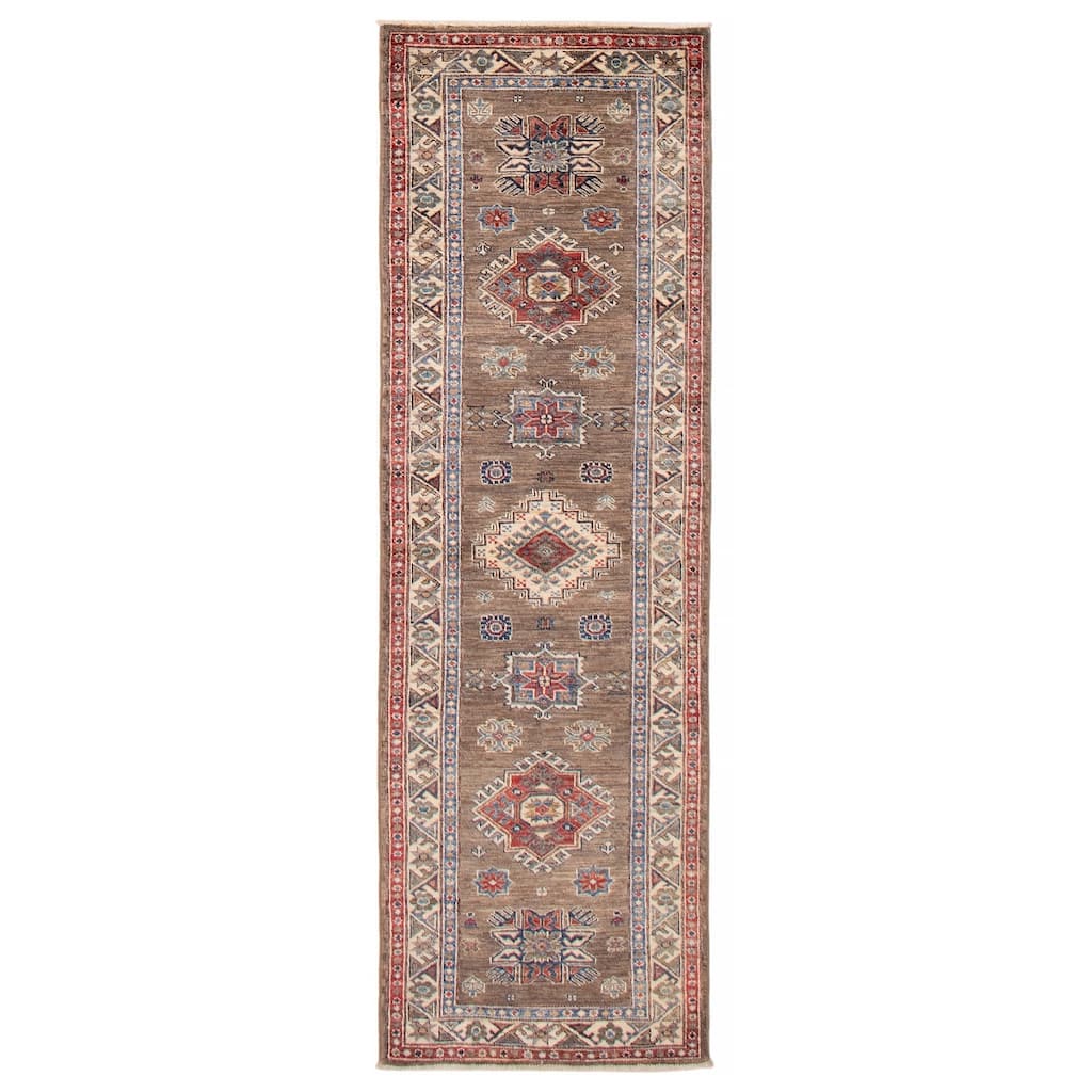 ECARPETGALLERY Hand-knotted Aryana Taupe Wool Rug - 2'6 x 7'10