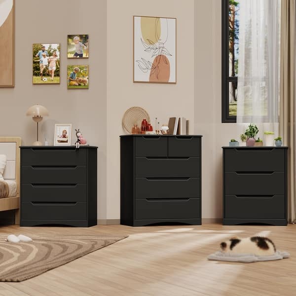 black corner dresser Unikito Corner Dresser with Clothes Rack, 70'' Tall Dresser with LED Lights  and Power Outlets