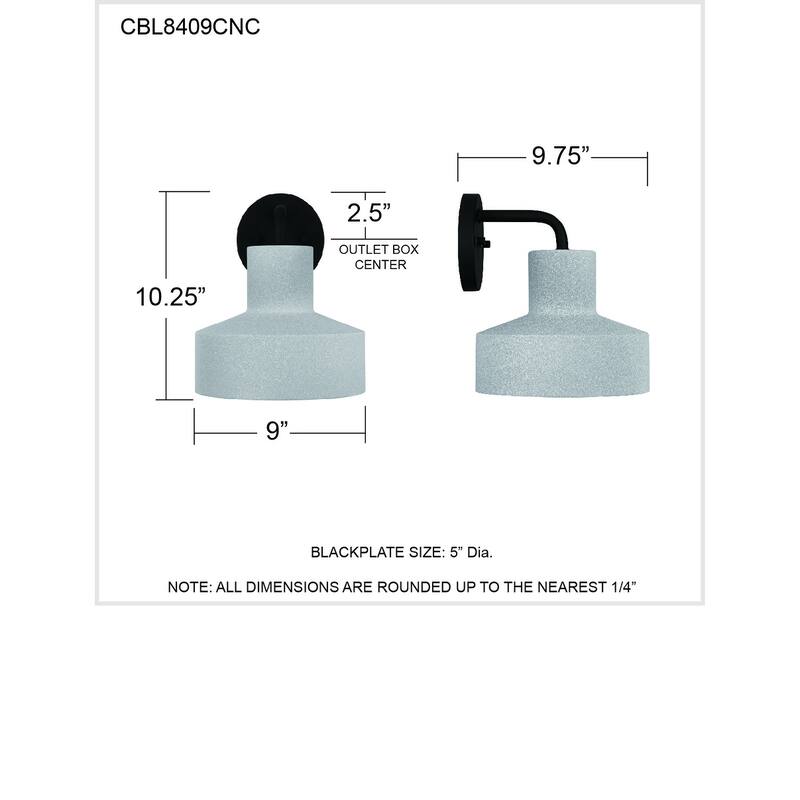 Cumberland 1-Light Concrete Outdoor Wall Lantern