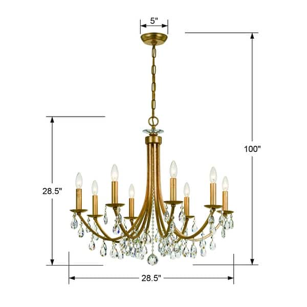 Bridgehampton Bronze Crystal 8-light Chandelier - 28'' W x 29'' H
