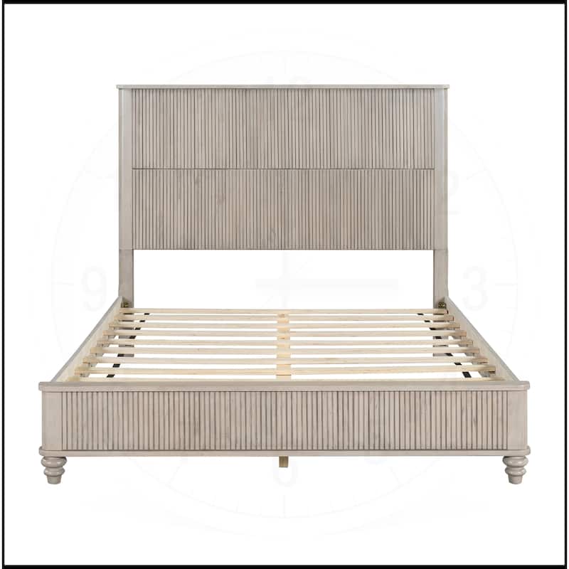 Solid Wood Bed Frame with Headboard
