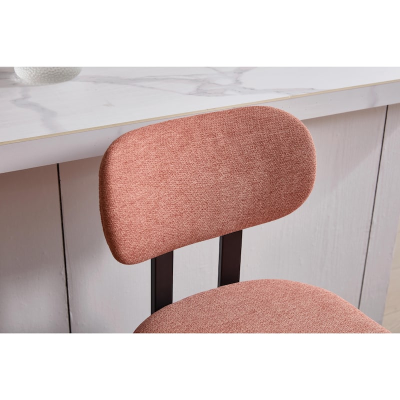 Bar Stools Set of 2, 26 Inch Modern Upholstered Fabric Counter Height Barstools