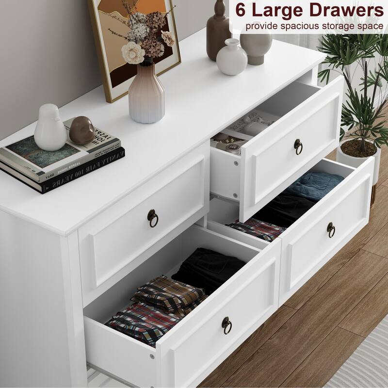 French Country 6-drawer dresser for Bedroom