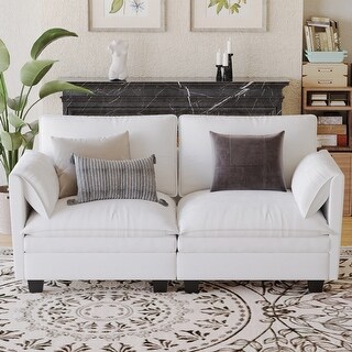 Loveseat Sofa 2 Seater Comfy Couch Mid Century Modern For Small Spaces ...
