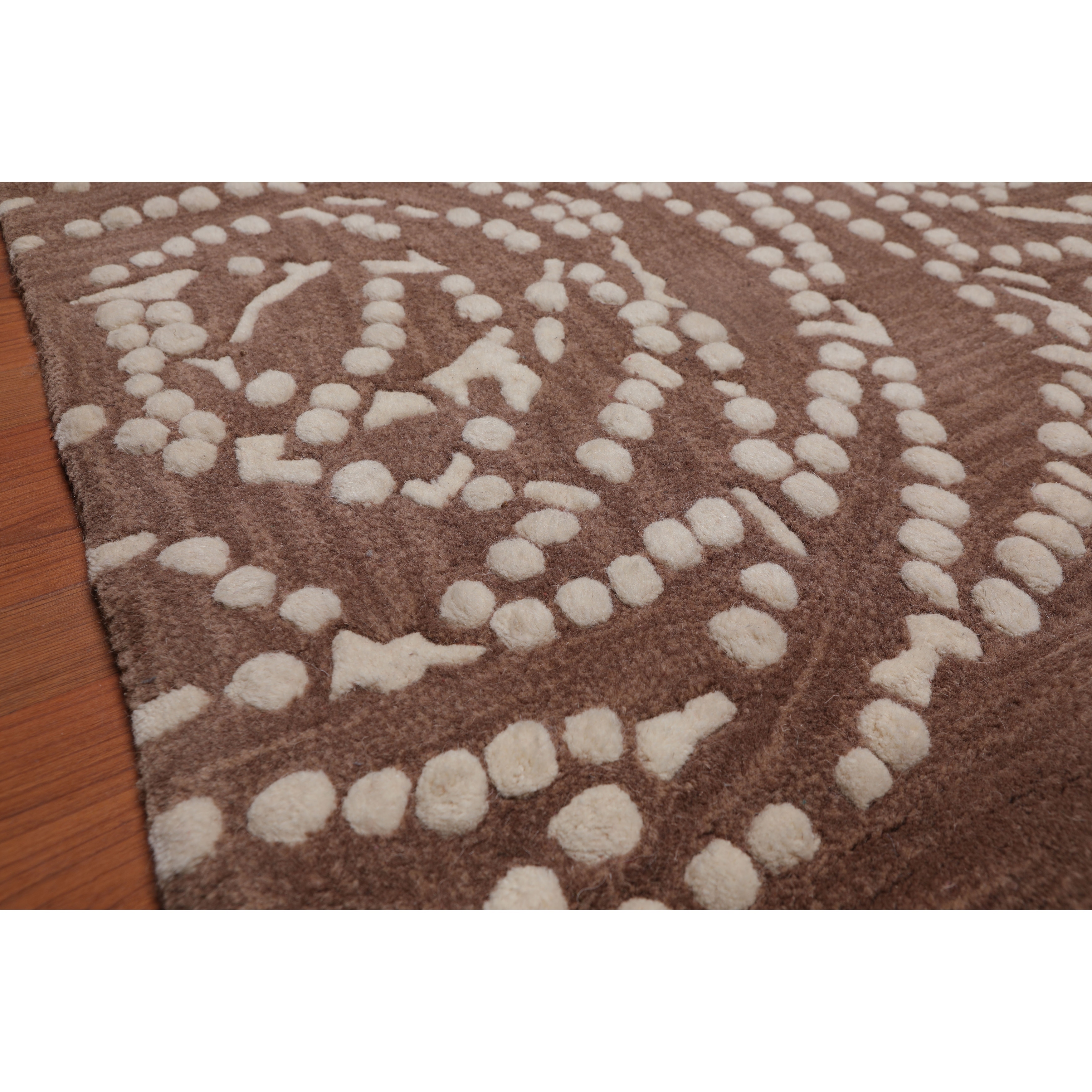 Shop 4 8x6 7 Hand Tufted Wool Oriental Area Rug Beige Brown Color 4 8 X 6 7 On Sale Overstock 31310663