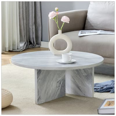 A Multi-style Decor Friendly MDF White Round Coffee Table