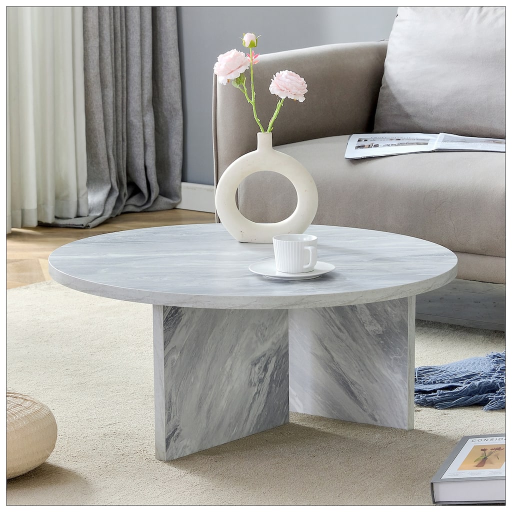 A Multi-style Decor Friendly MDF White Round Coffee Table