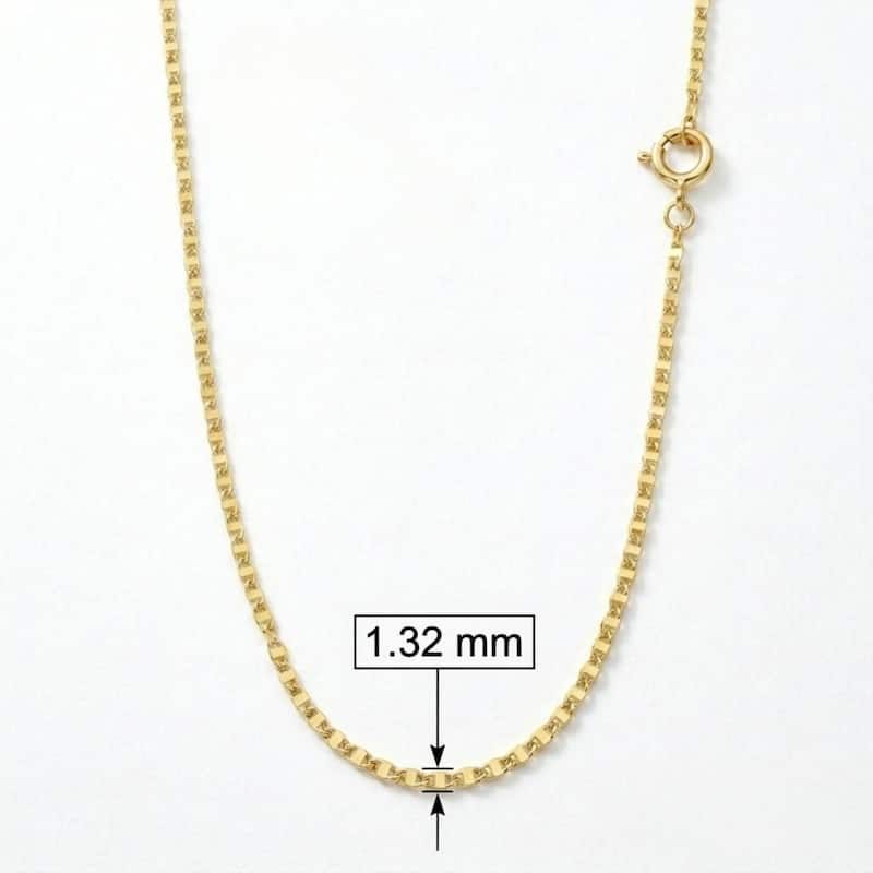Fremada 10k Yellow Gold 1.32mm Dainty Sparkle Mirror Chain