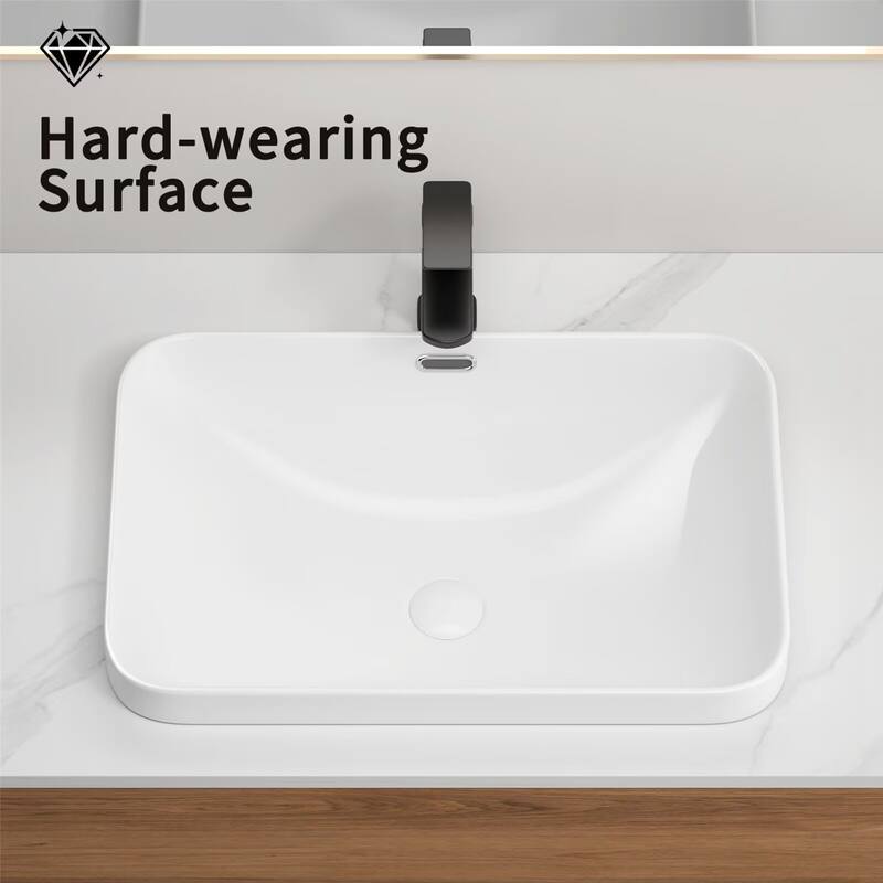 Ceramic Undermount Bathroom Sink White Porcelain Vessel Basin