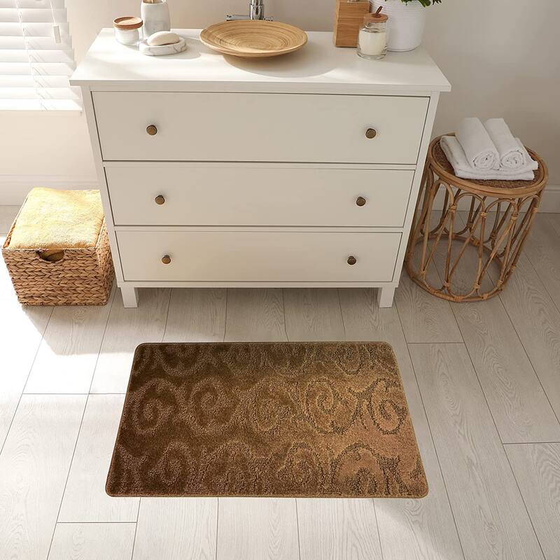 Machine Washable Kitchen & Bathroom Mat, Slip Resistant Backing