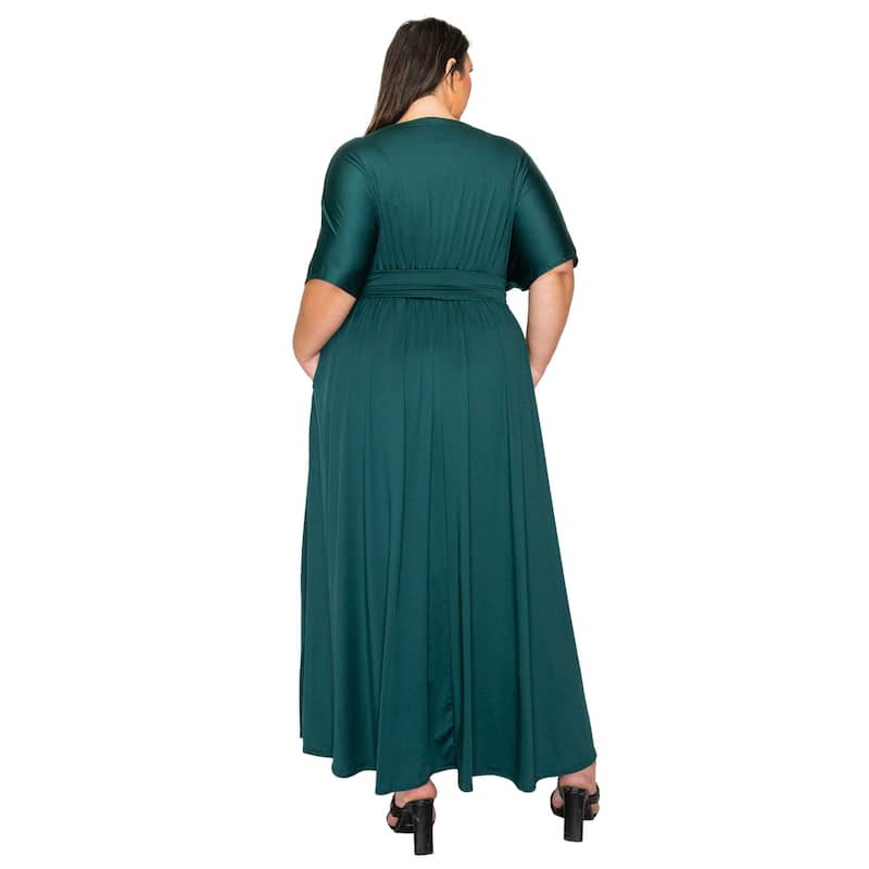 L I V D Women's Plus Size Raffi Pocket Empire Waist Maxi Dress