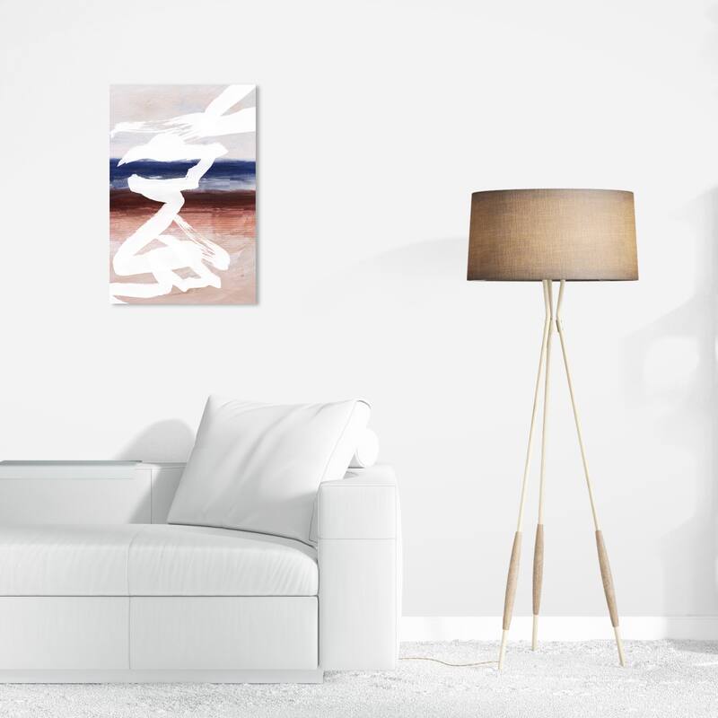 Wynwood Studio Canvas Abstract Baile del Mar White and Modern & Contemporary Wall Art Canvas Print - 24 x 16