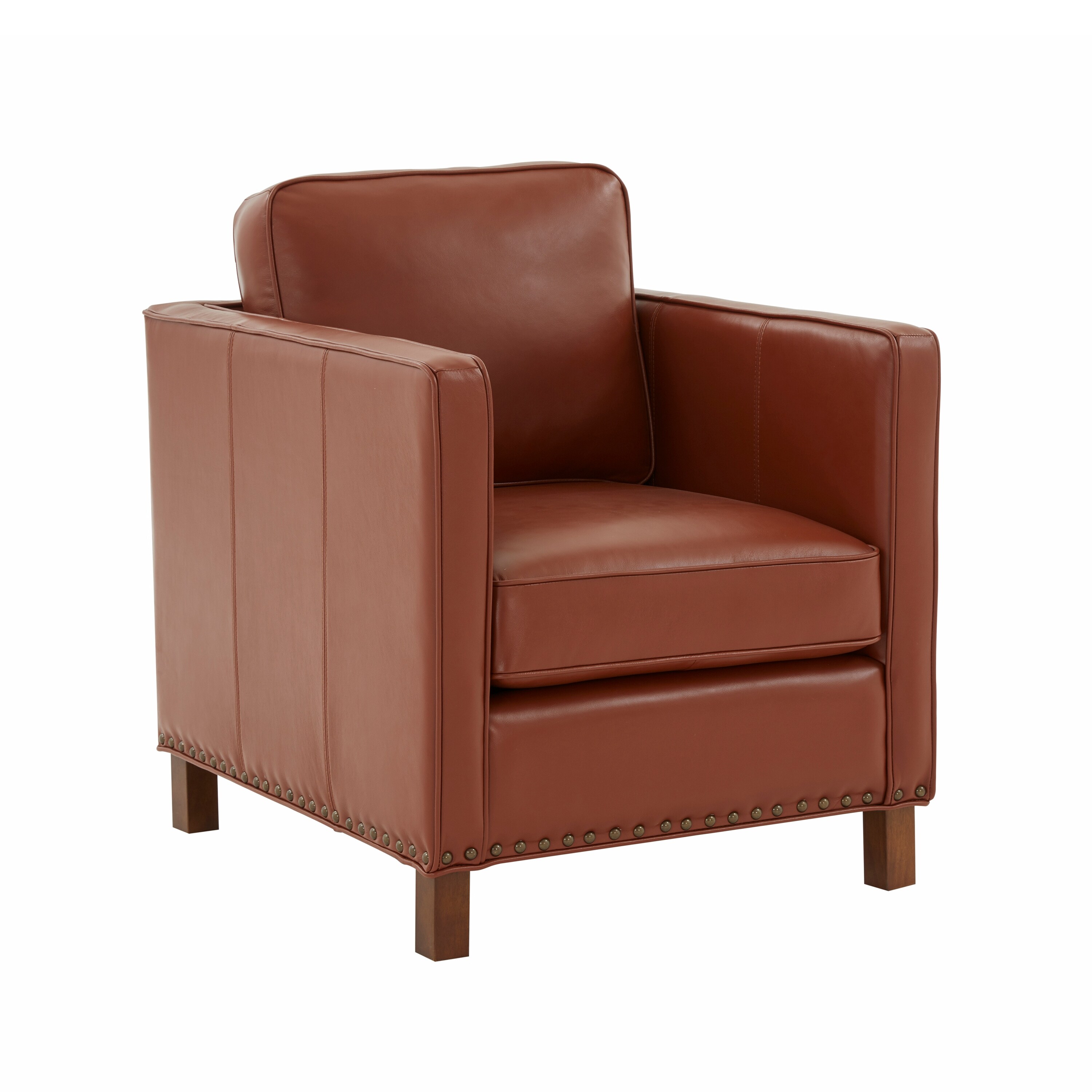Caramel leather deals club chair
