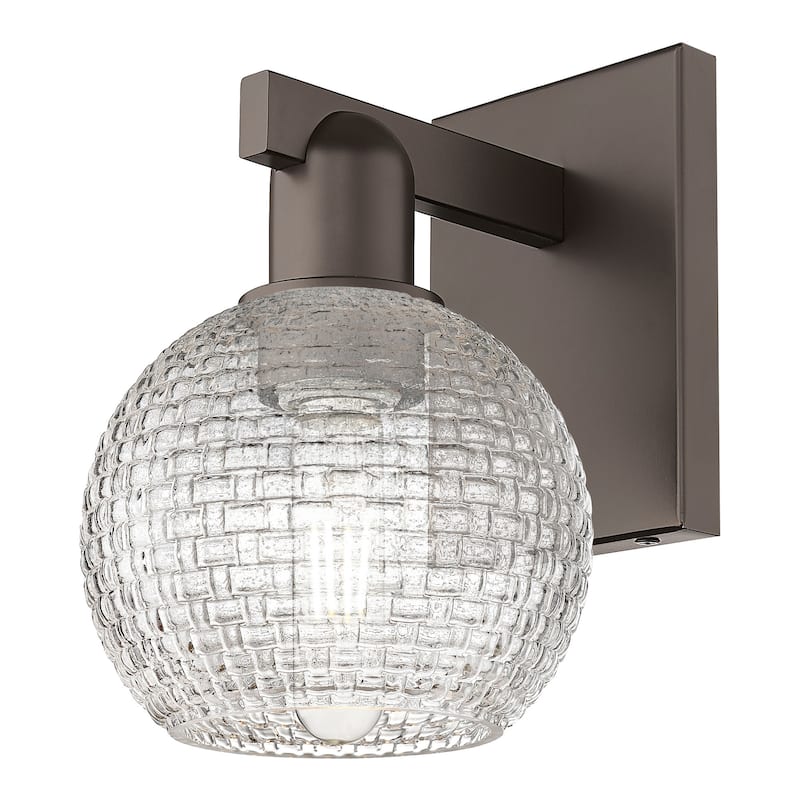 Innovations Lighting 716-1W-10-6 Athens Sconce Athens 10" Tall Wall - Oil Rubbed Bronze / Clear Basketweave
