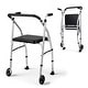 preview thumbnail 2 of 18, Costway Folding Walker for Seniors, Lightweight Aluminum Mobility Silver